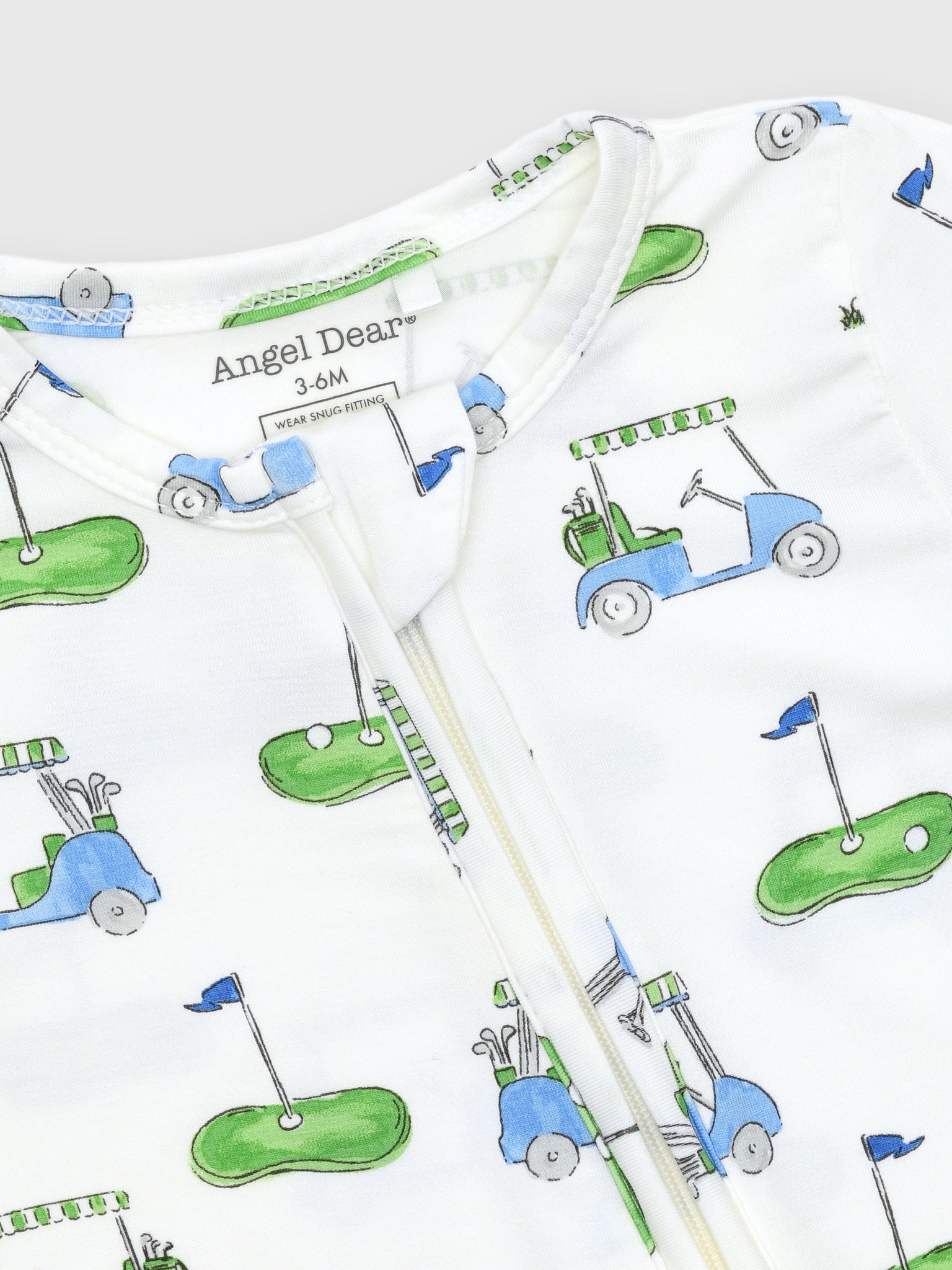 Angel Dear Baby Boys' Golf Carts 2-Way Zipper Footie - Saint Bernard