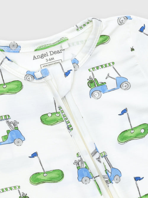Angel Dear Baby Boys' Golf Carts 2-Way Zipper Footie - Saint Bernard