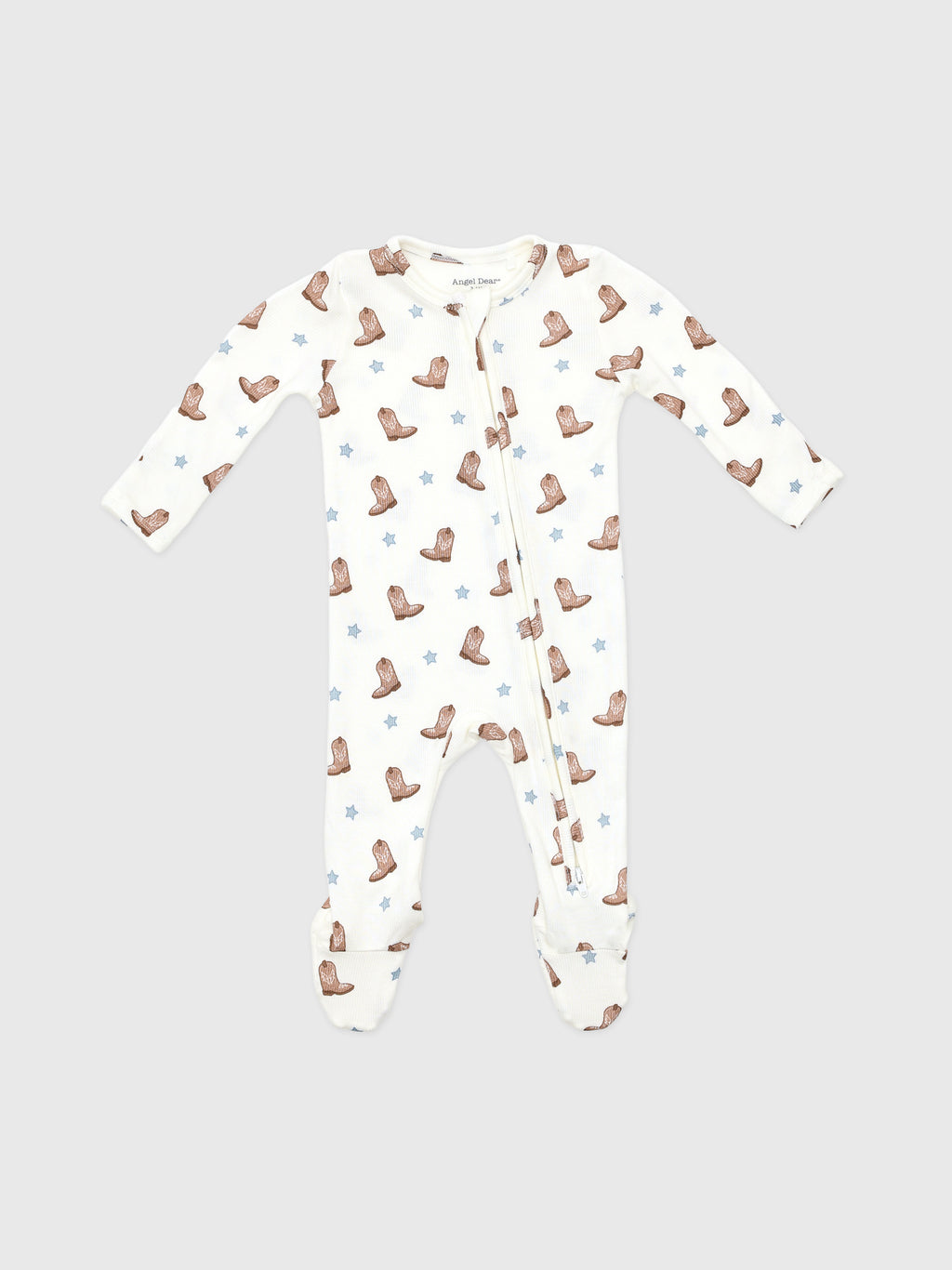 Angel Dear Baby Boys' Mini Cowboy Boots 2-Way Zipper Footie - Saint Bernard