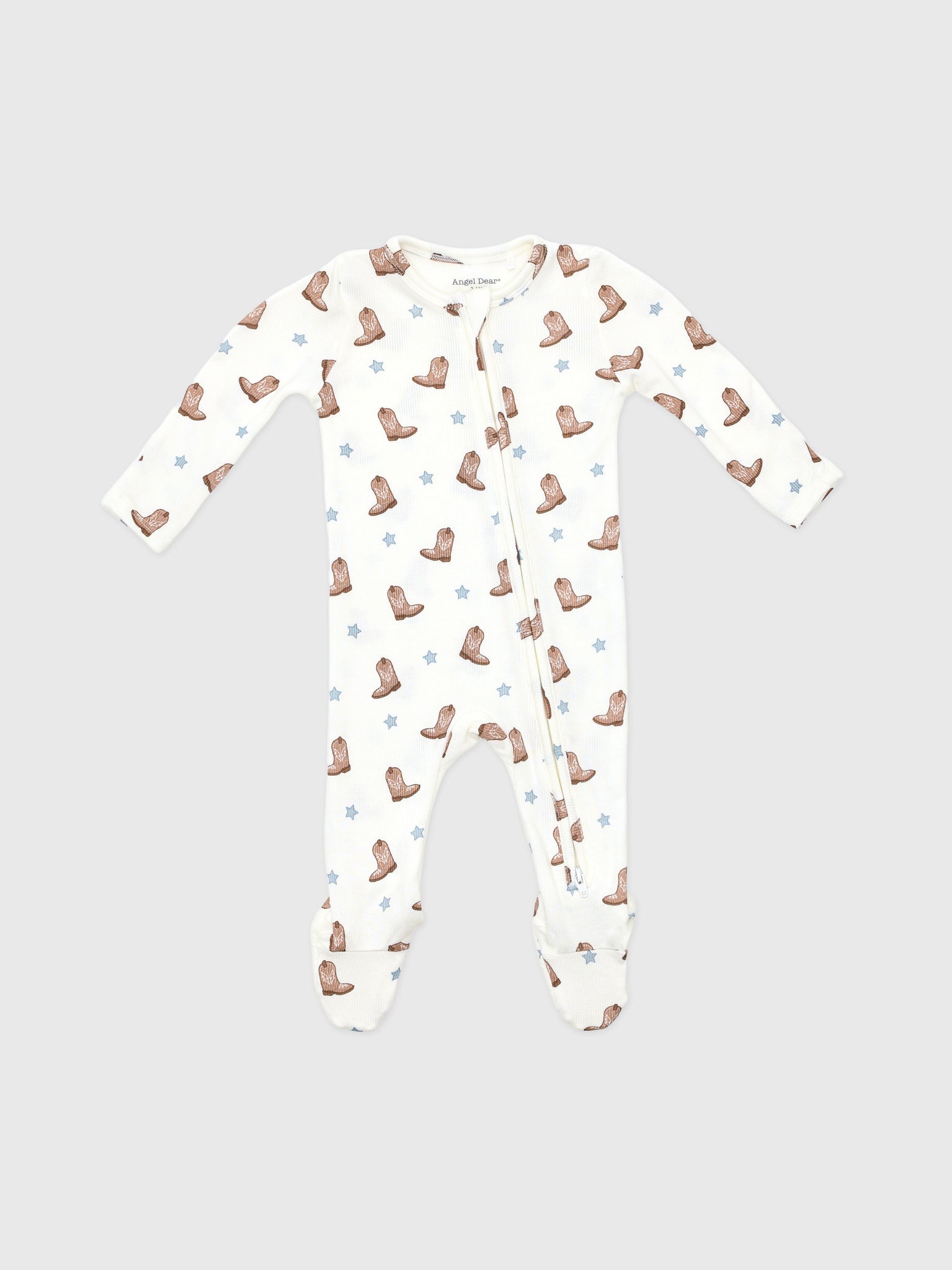 Angel Dear Baby Boys' Mini Cowboy Boots 2-Way Zipper Footie - Saint Bernard