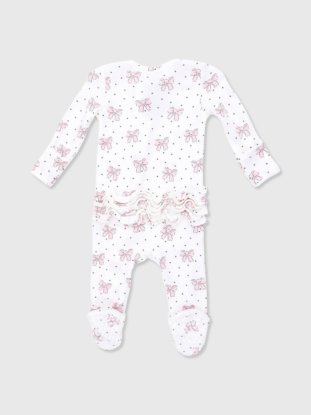 Angel Dear Baby Girls' 2-Way Zipper Ruffle Back Footie - Saint Bernard