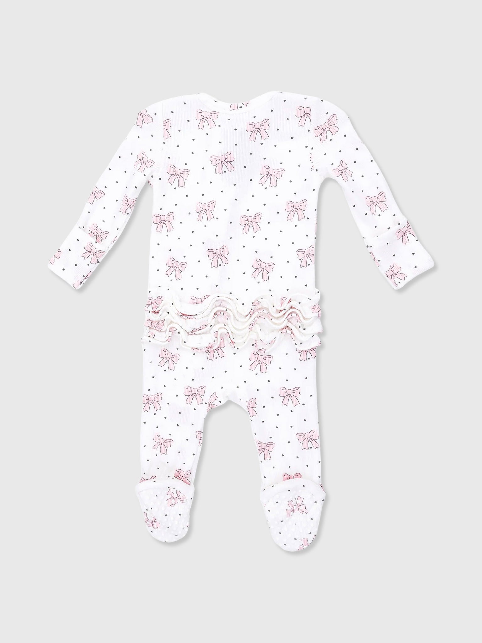 Angel Dear Baby Girls' 2-Way Zipper Ruffle Back Footie - Saint Bernard