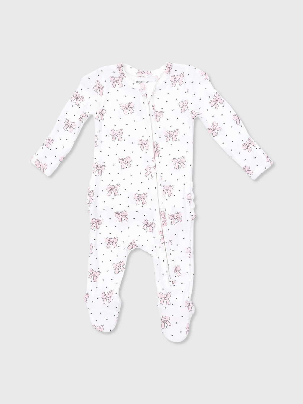 Angel Dear Baby Girls' 2-Way Zipper Ruffle Back Footie - Saint Bernard