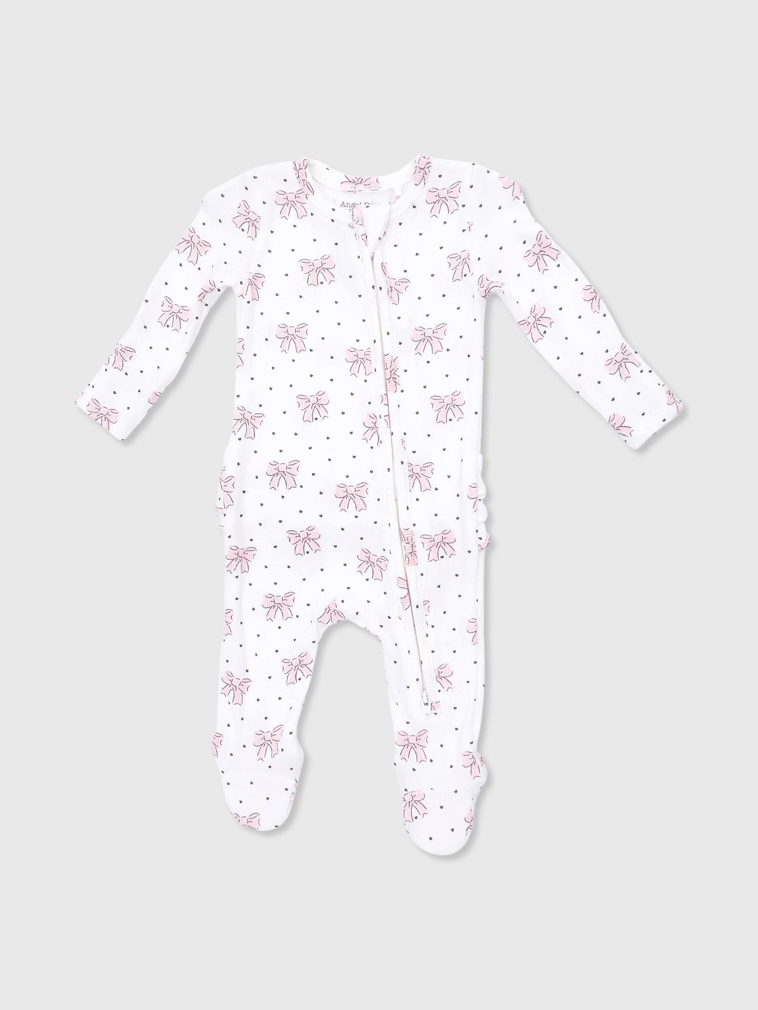 Angel Dear Baby Girls' 2-Way Zipper Ruffle Back Footie - Saint Bernard