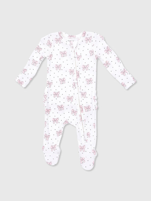 Angel Dear Baby Girls' 2-Way Zipper Ruffle Back Footie - Saint Bernard