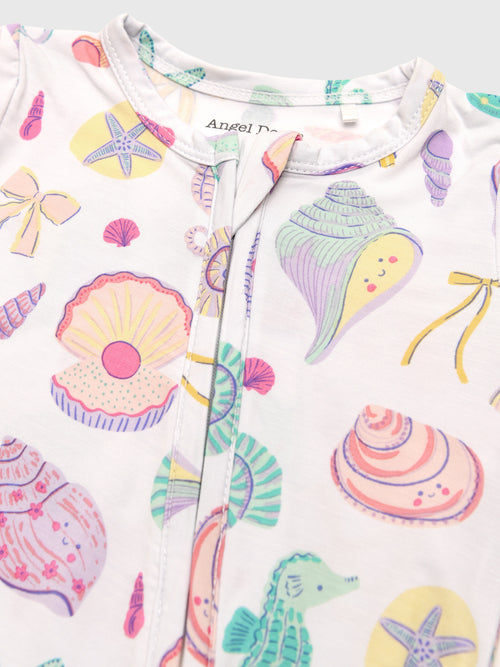 Angel Dear Baby Girls' 2-Way Zipper Ruffle Back Footie