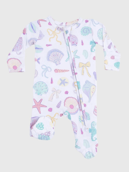 Angel Dear Baby Girls' 2-Way Zipper Ruffle Back Footie