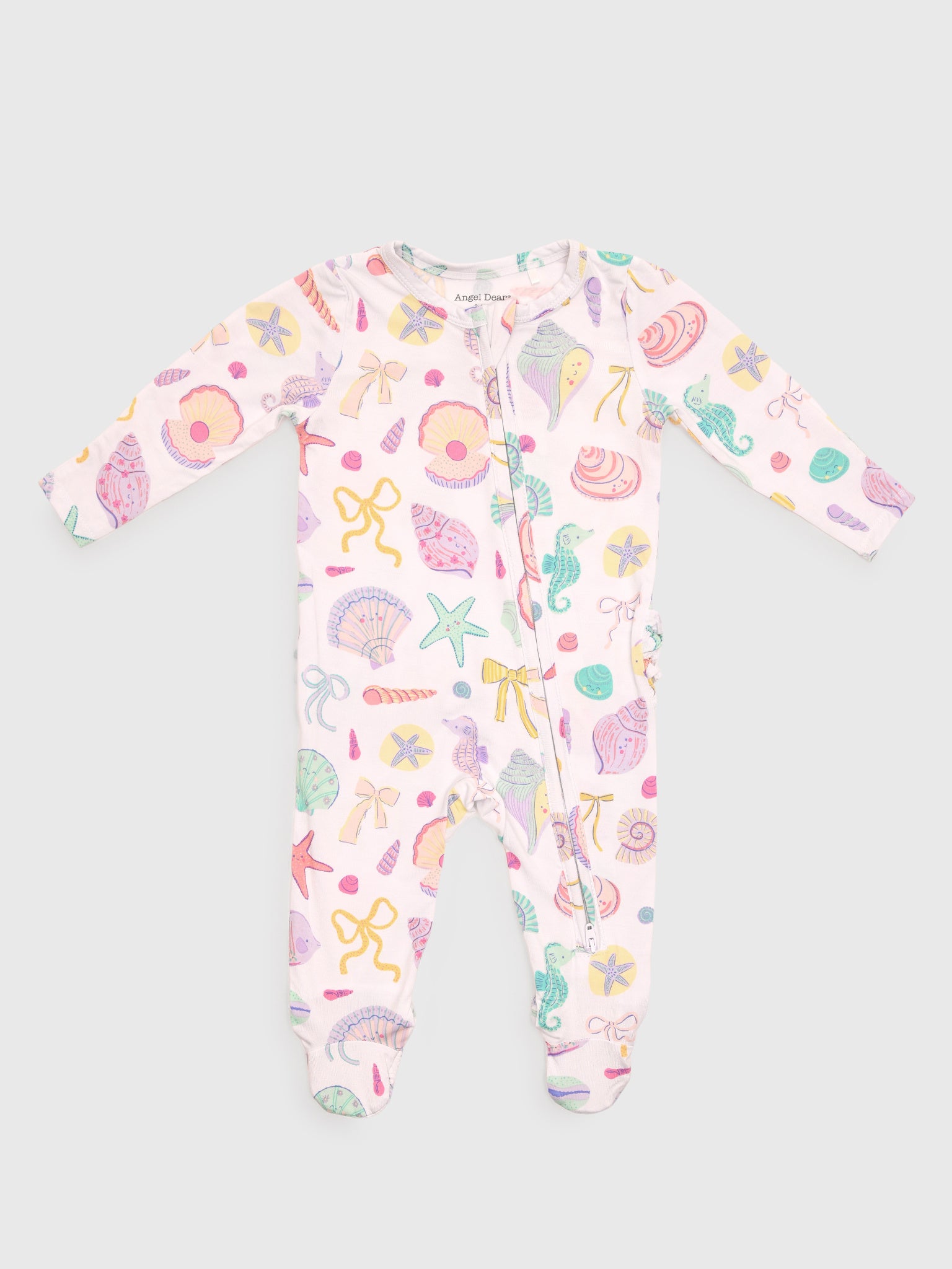 Angel Dear Baby Girls' 2-Way Zipper Ruffle Back Footie - Saint Bernard