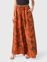 Alemais Women's Monkey Dance Silk Palazzo Pant - Saint Bernard