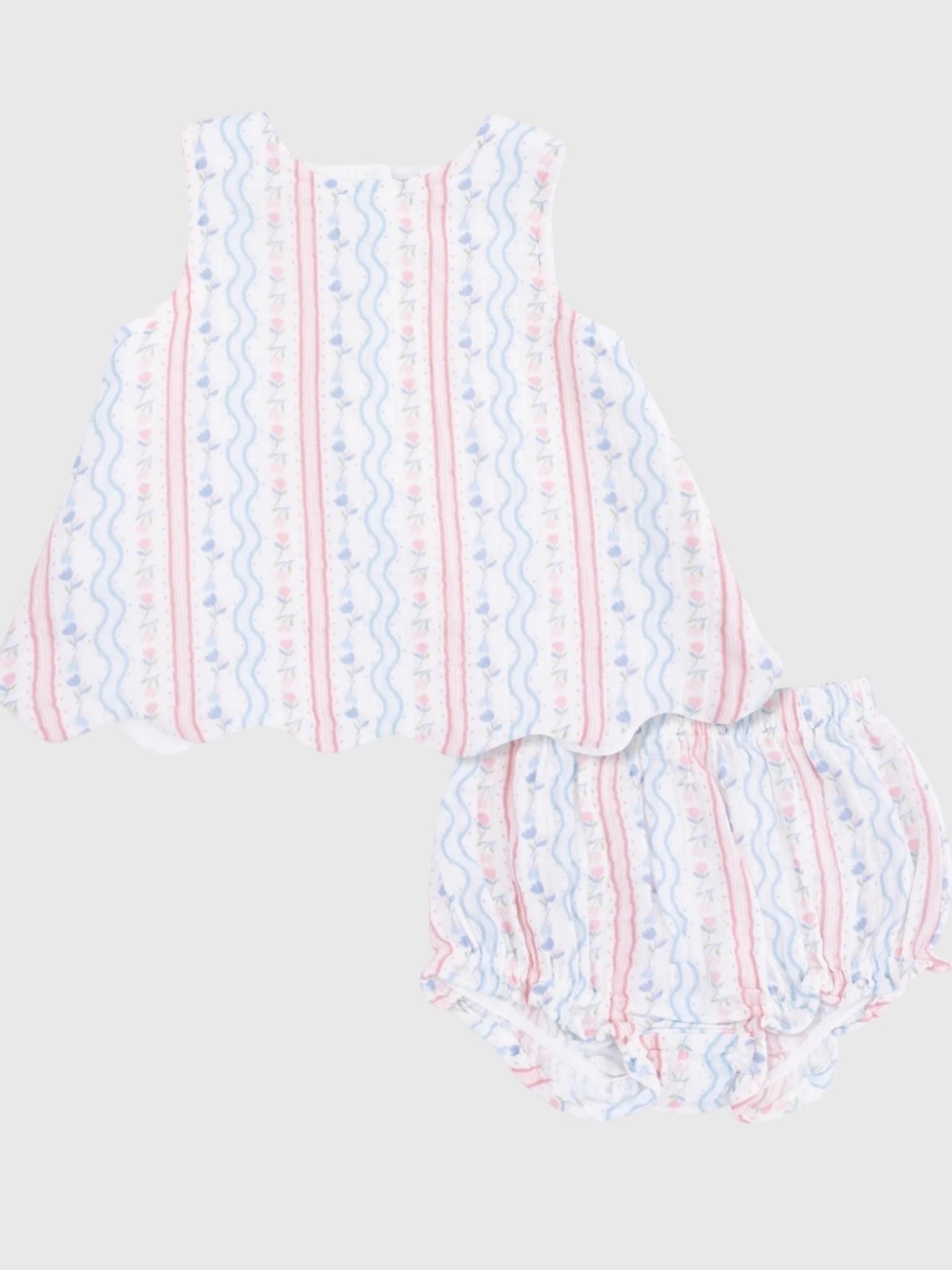 Angel Dear Baby Girls' Scallop Back Top & Bloomer Set - Saint Bernard