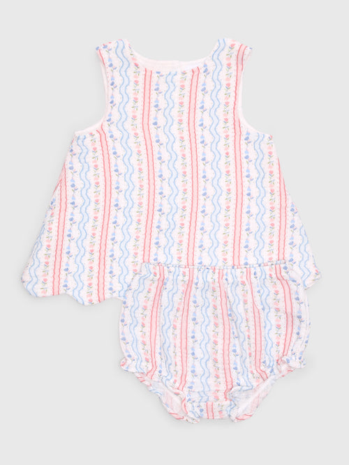 Angel Dear Baby Girls' Scallop Back Top & Bloomer Set