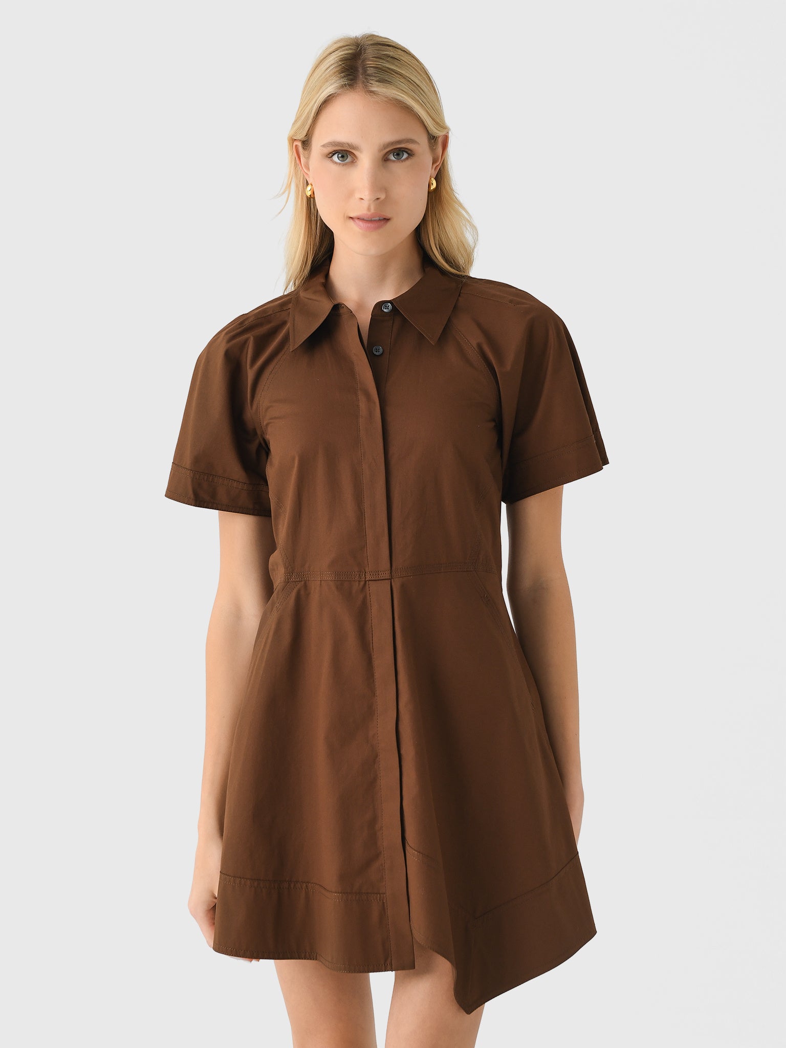 cotton mini shirt dress ALC Women's Julie Shirtdress An effortless bohemian mini Colour:Wine ColorGroup_Black Country Style Dresses Western