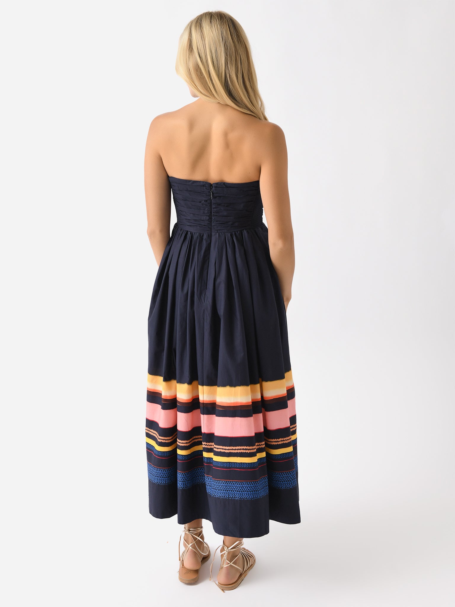 alc blue strapless dress Dean Dress