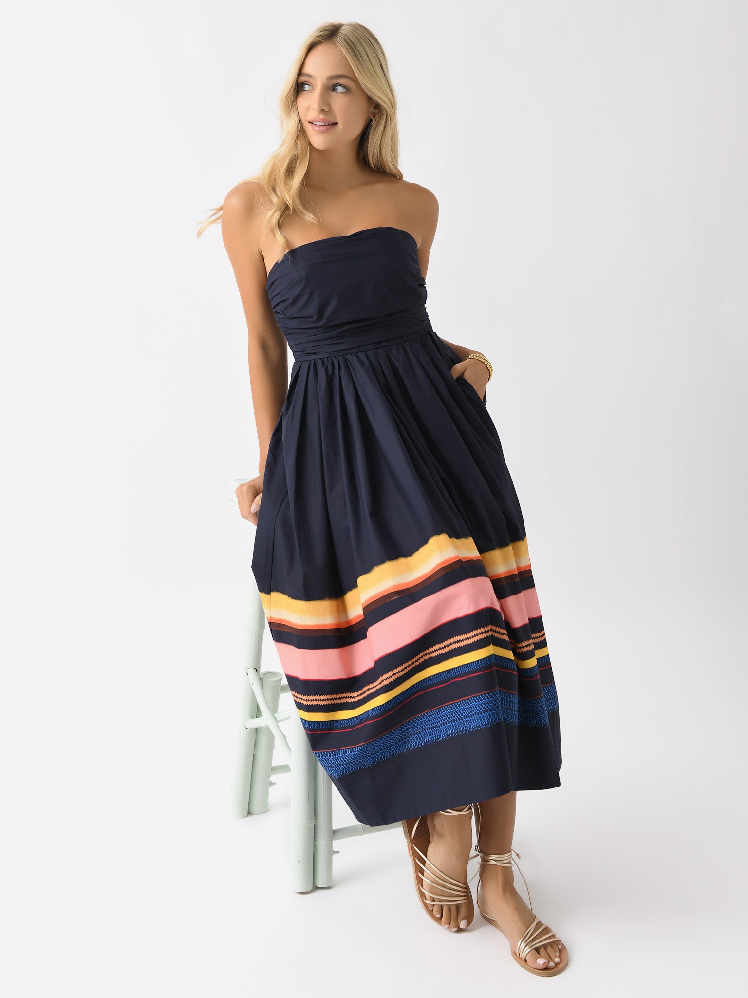 ALC Women's Tate Strapless Midi Dress - Saint Bernard