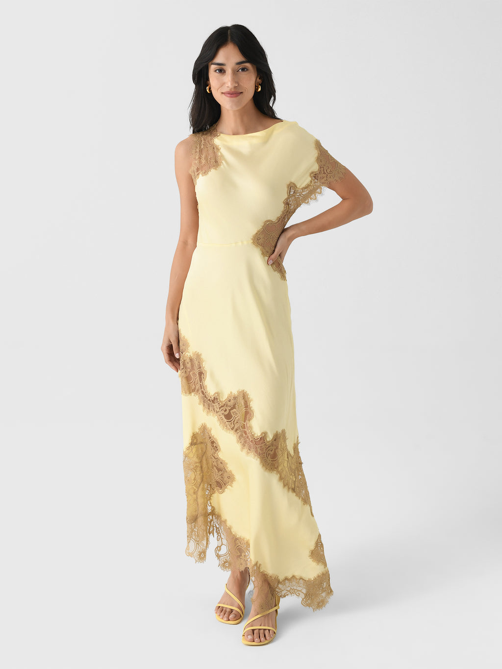 ALC Women's Alessia Satin + Lace Maxi Dress - Saint Bernard