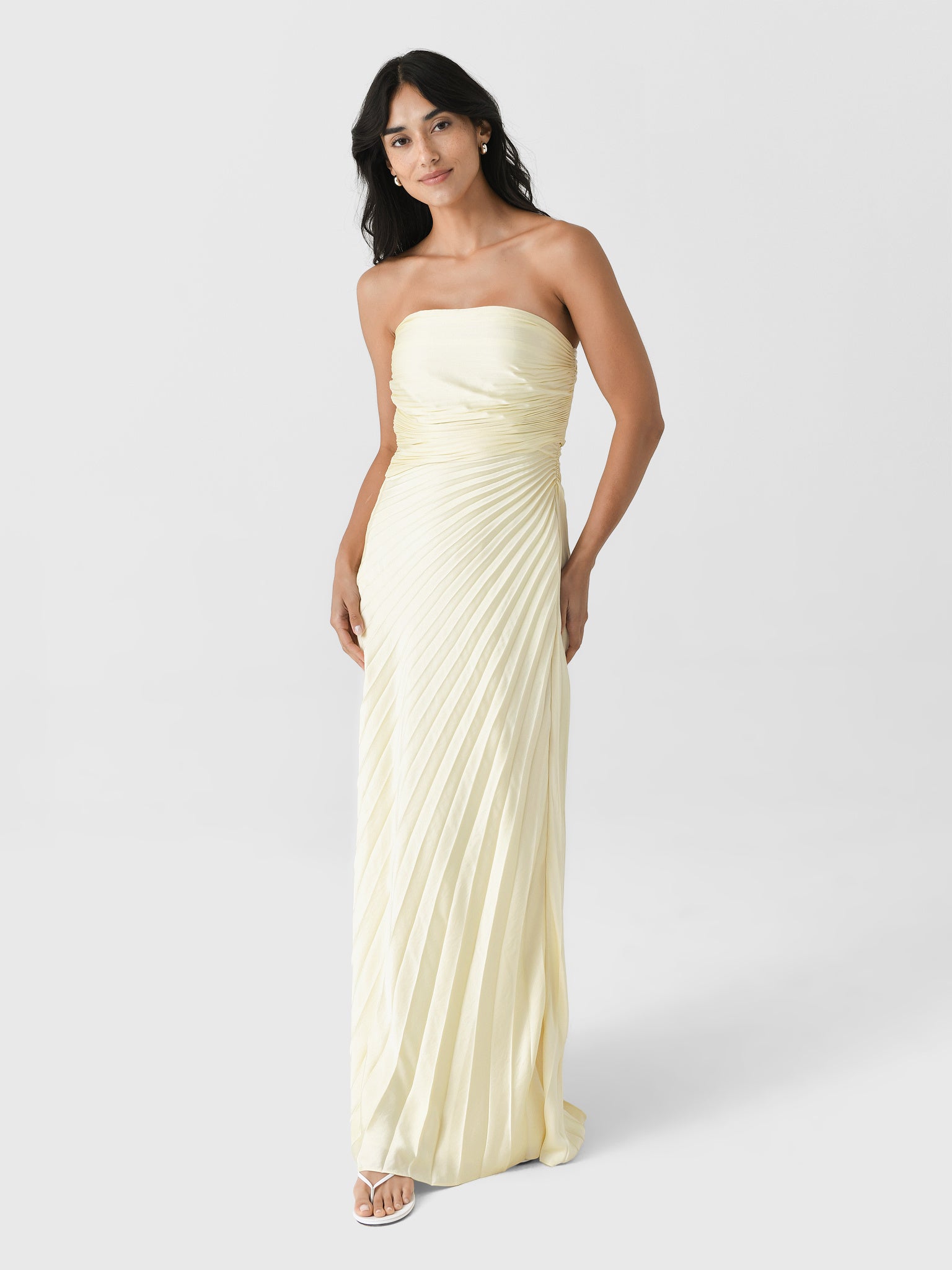 ALC Women's Bianca Strapless Pleated Maxi Dress - Saint Bernard