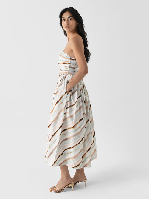 ALC Women's Tara Striped Strapless Midi Dress