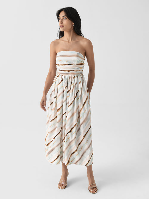 ALC Women's Tara Striped Strapless Midi Dress