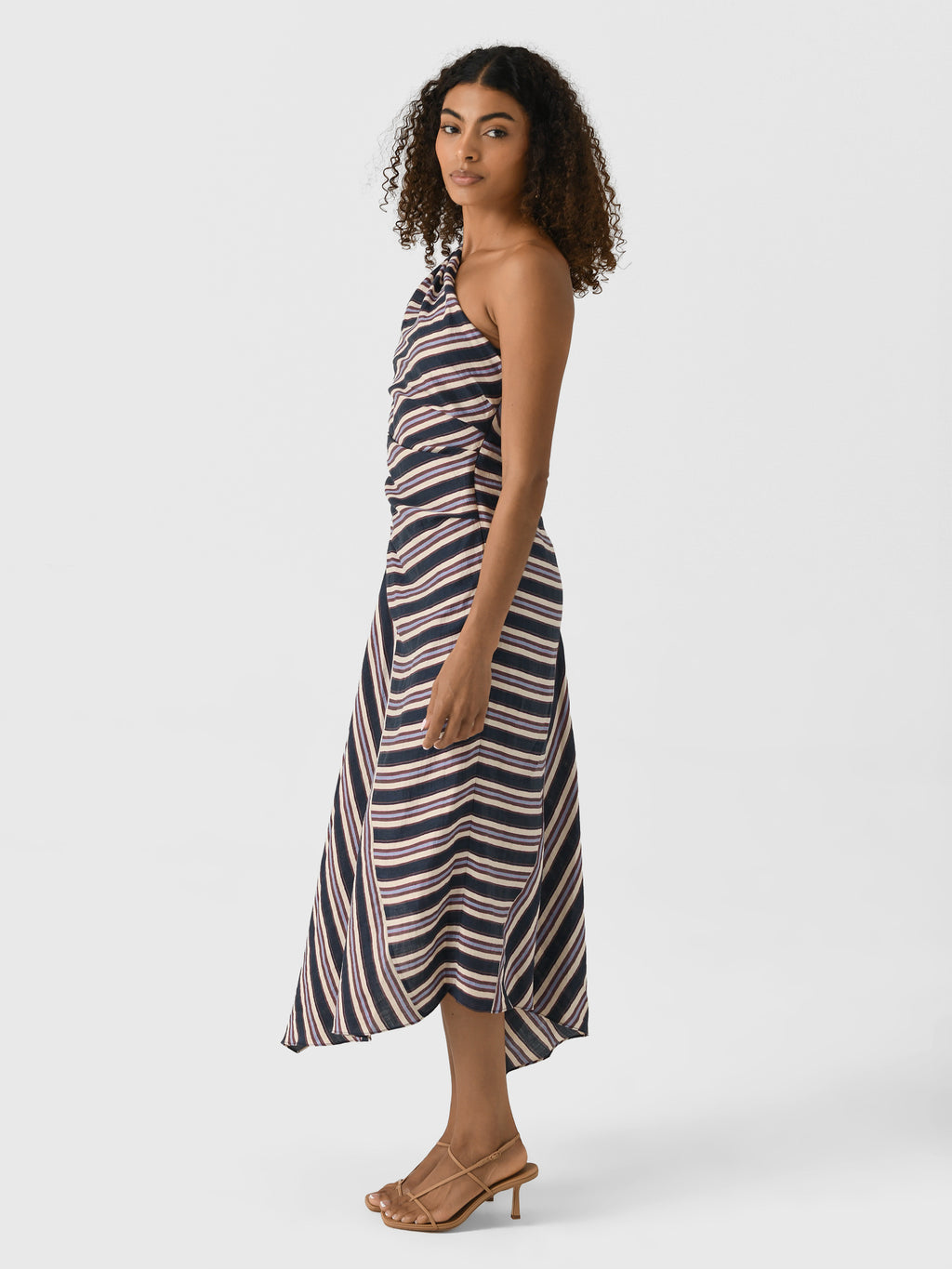 ALC Women's Lyn Striped Linen Midi Dress Saint Bernard ALC Women's Lyn Striped Linen Midi Dress Saint Bernard