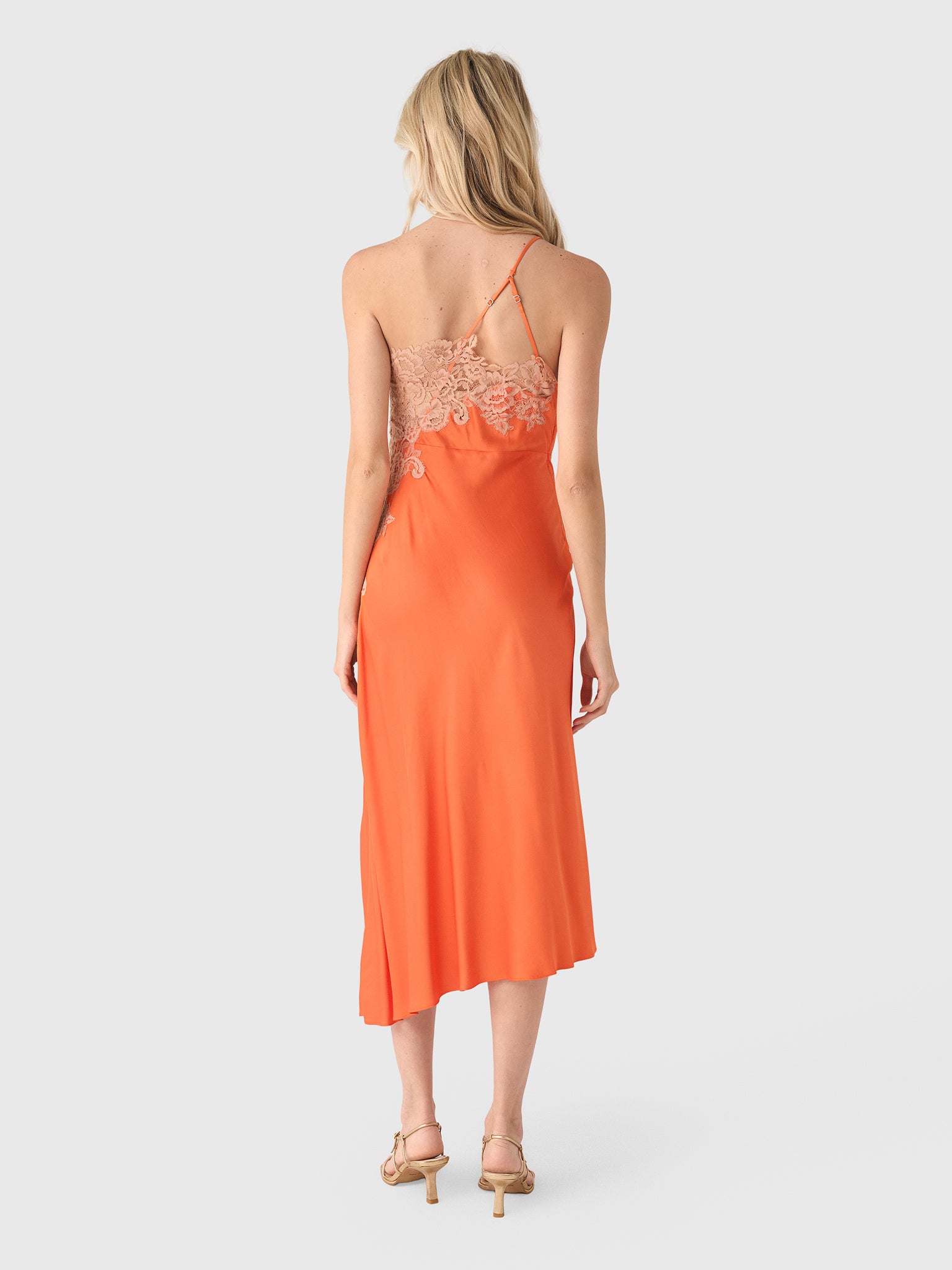 ALC Women's Lou Satin & Lace Midi Dress - Saint Bernard