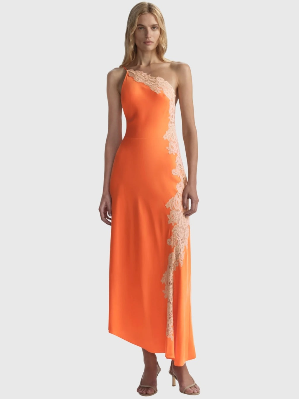 ALC Women's Lou Satin & Lace Midi Dress - Saint Bernard