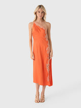 ALC Women's Lou Satin & Lace Midi Dress - Saint Bernard