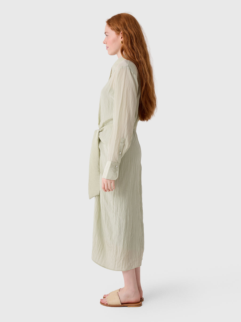 ALC Women's Mila Washed Taffeta Midi Shirtdress - Saint Bernard