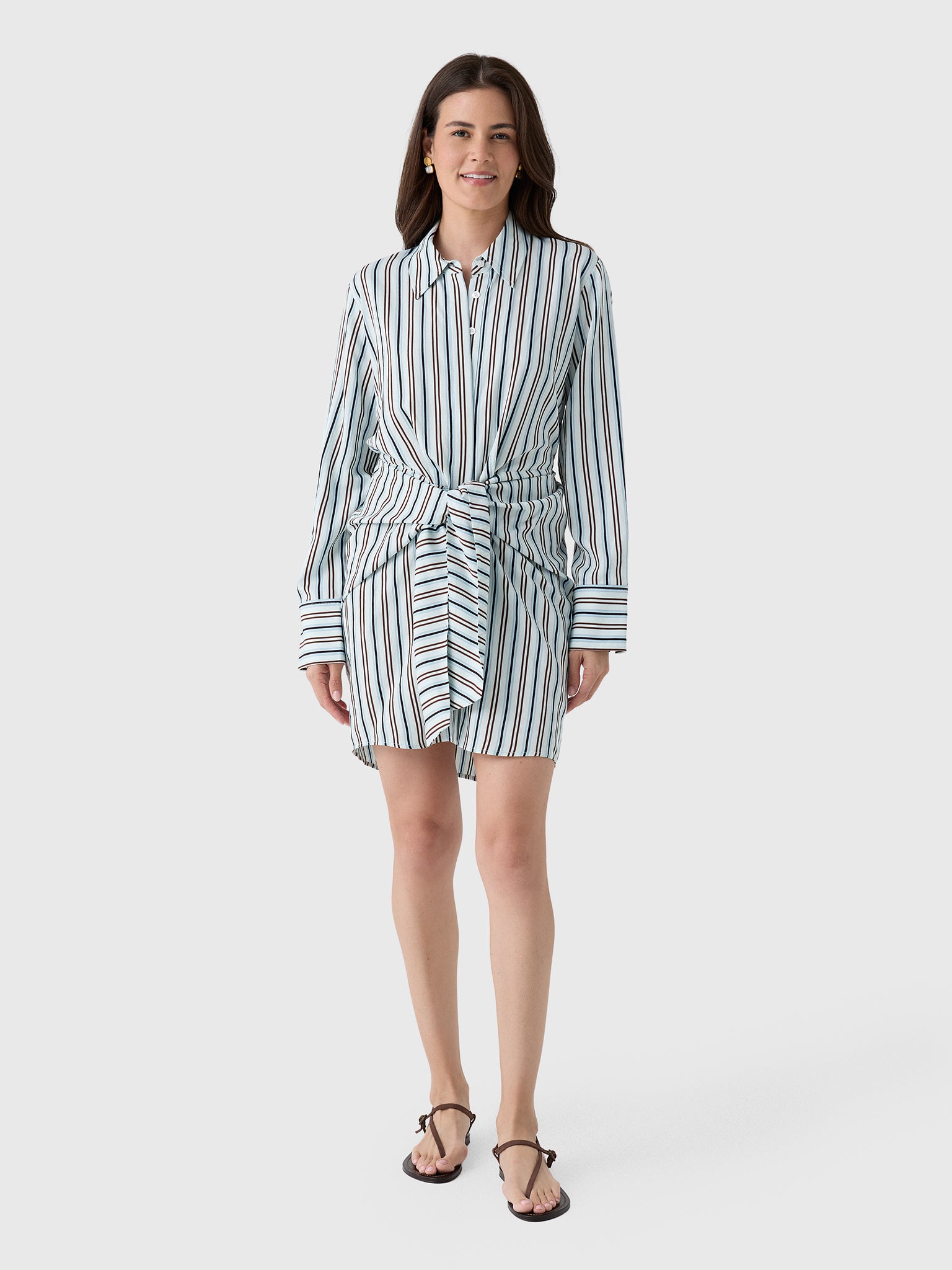 ALC Women's Mia Striped Mini Shirtdress - Saint Bernard