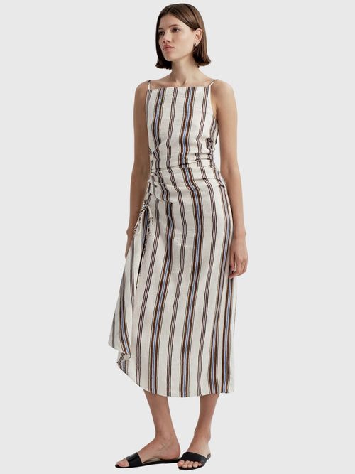 ALC Women's Naomi Striped Linen Midi Dress