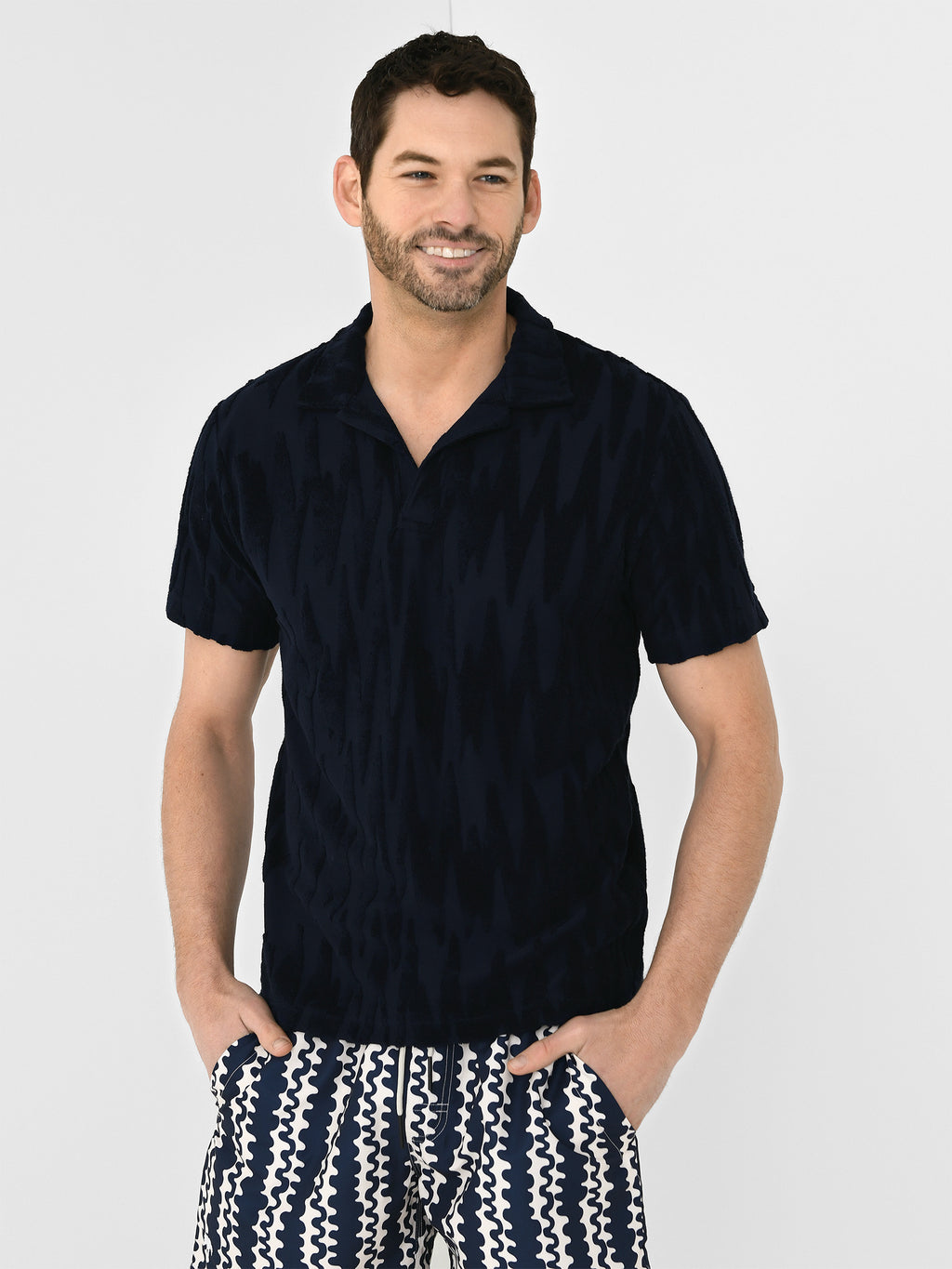 OAS Men's Glitch Polo Terry Shirt - Saint Bernard