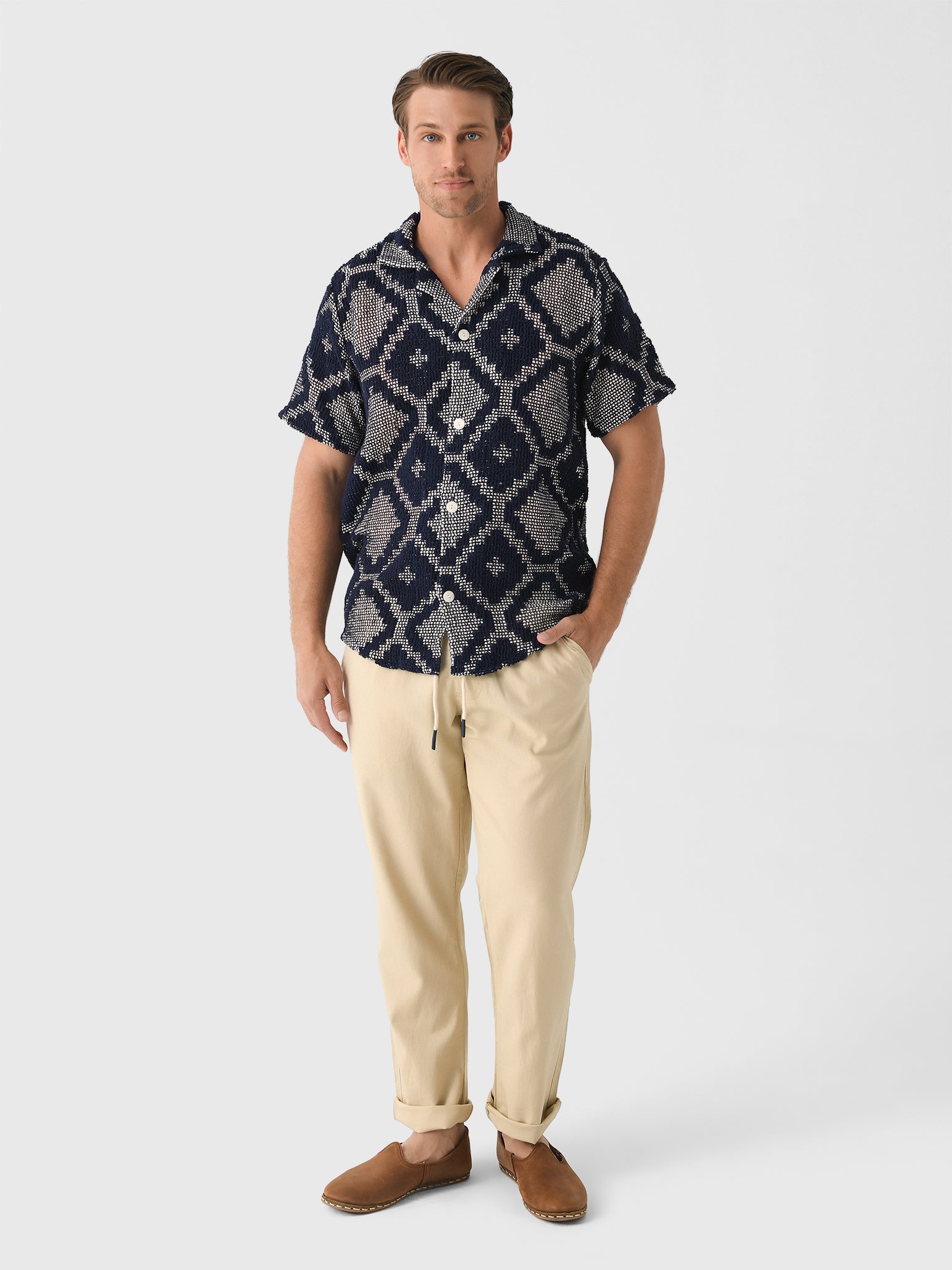 OAS Men's Trastevere Cuba Crochet Shirt – Saint Bernard