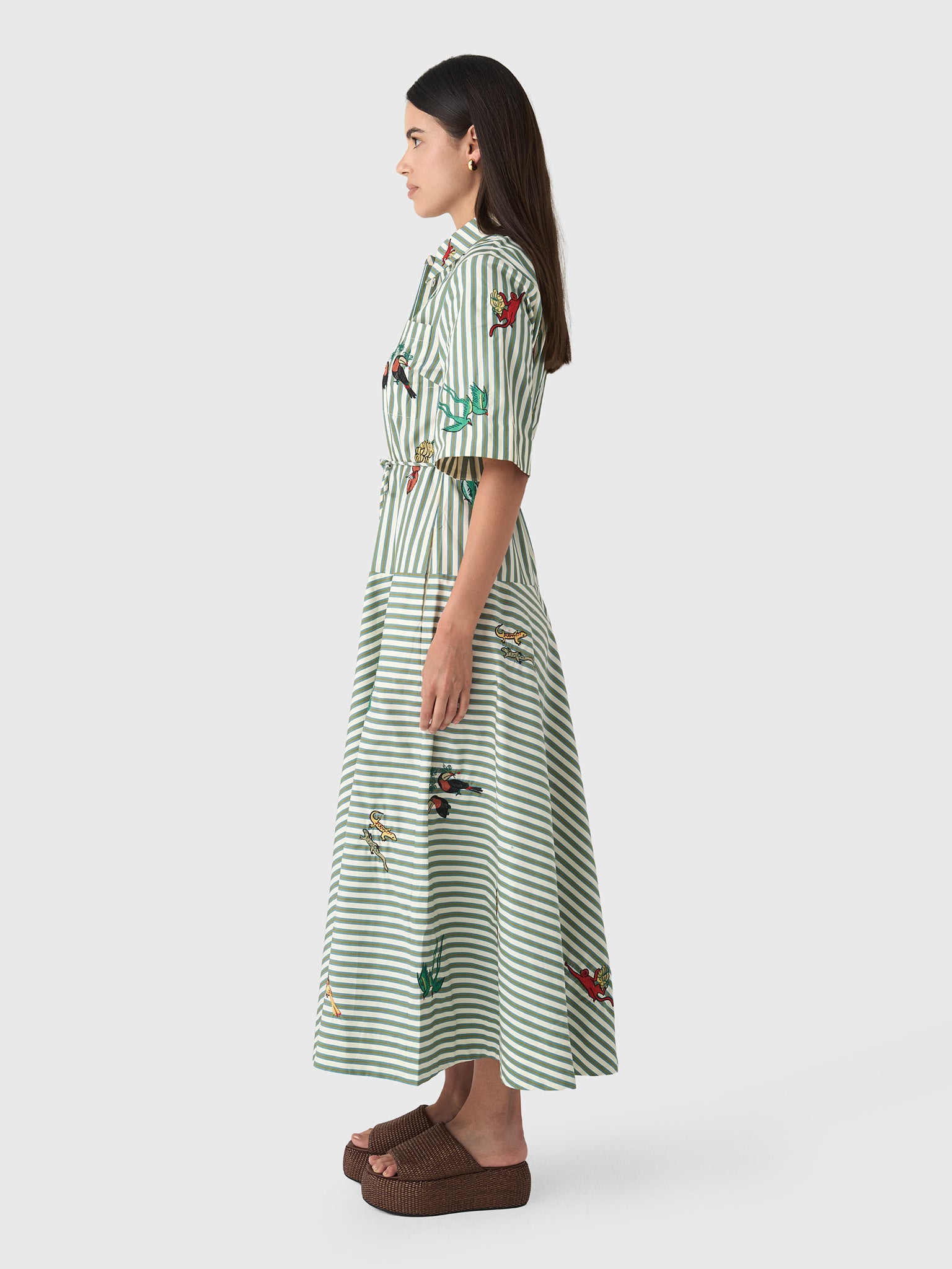 Alemais Women's Bisou Embroidered Shirtdress - Saint Bernard