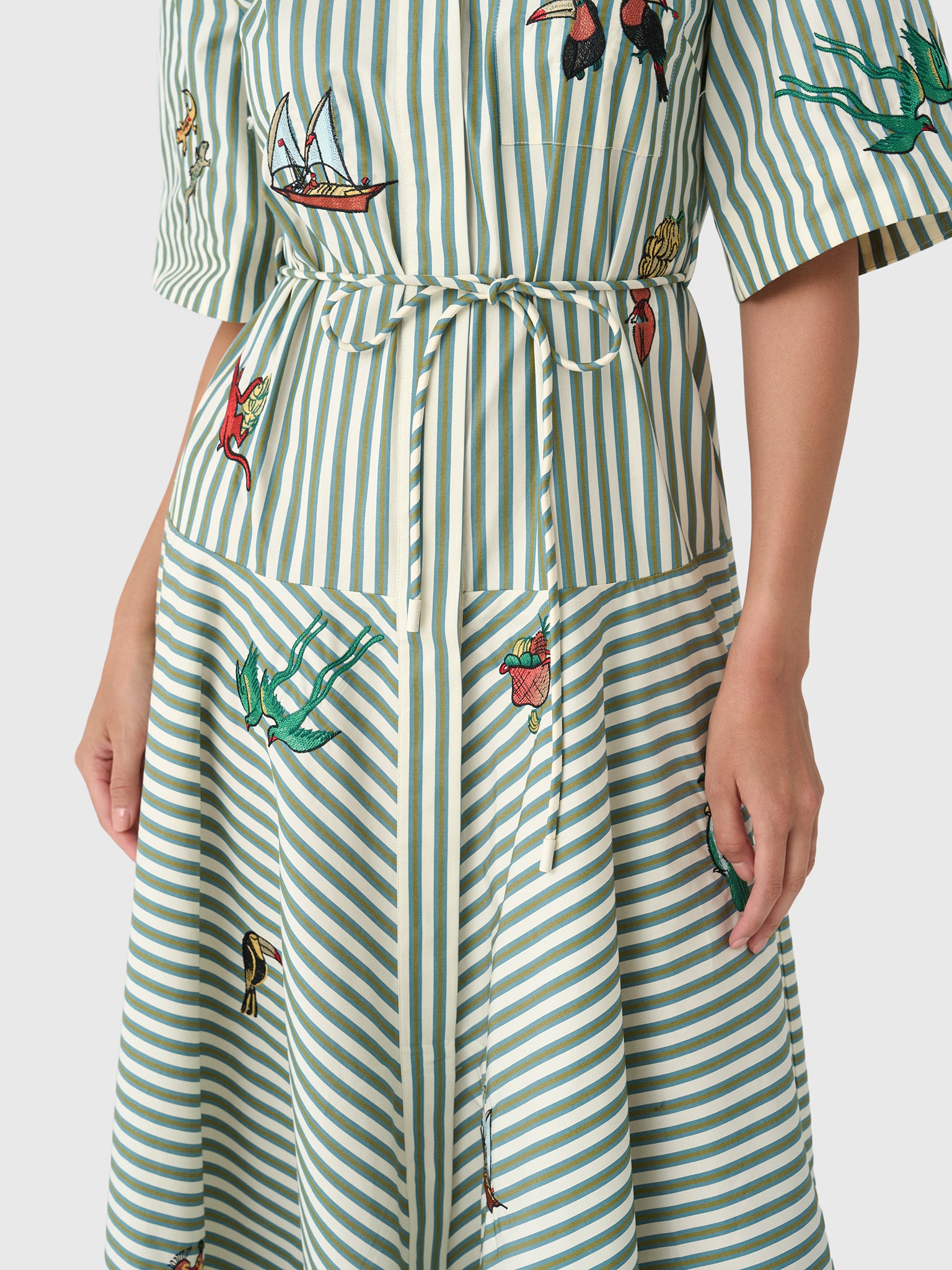 Alemais Women's Bisou Embroidered Shirtdress - Saint Bernard