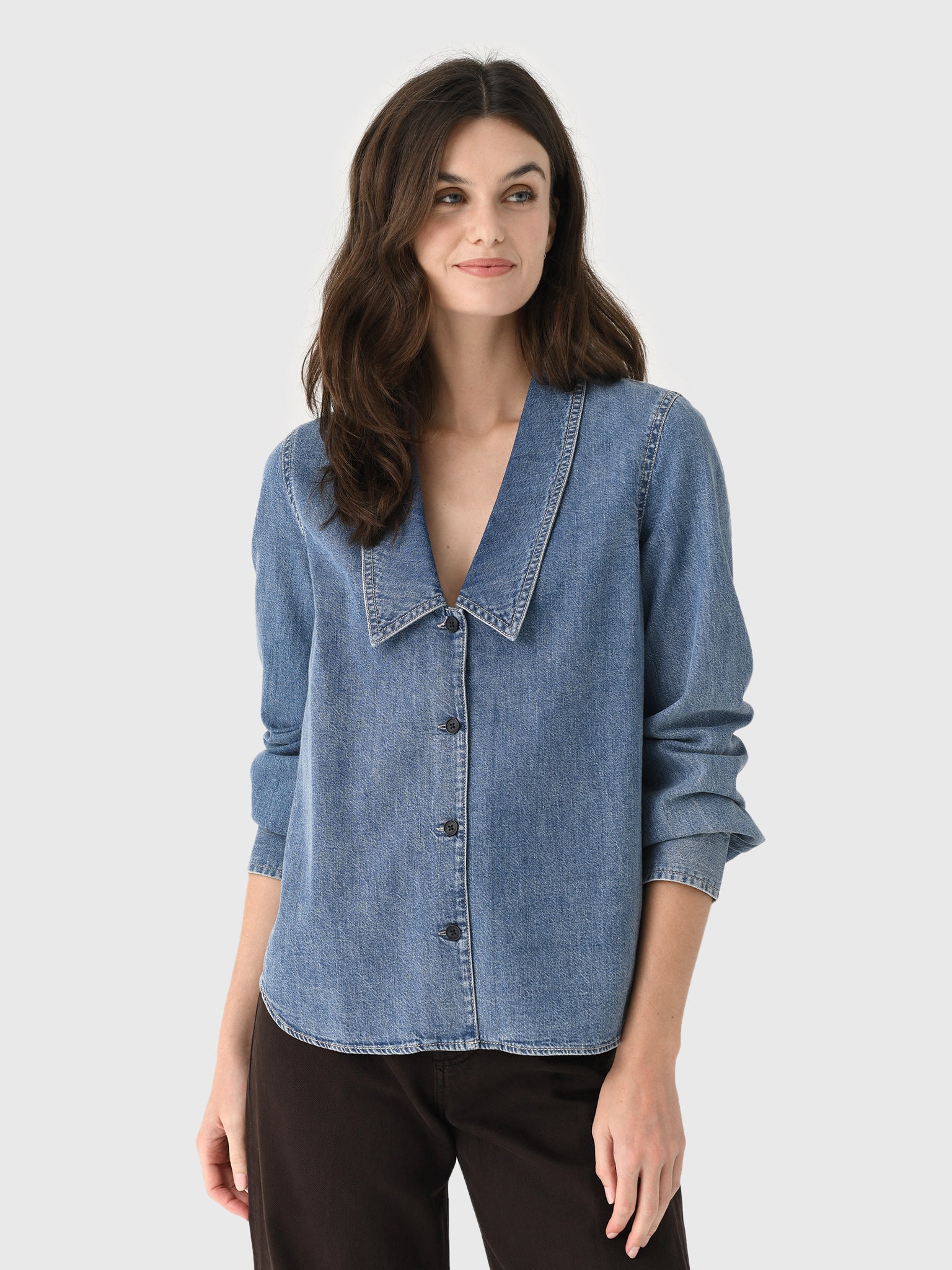 Frame Women's The Low Collar Shirt - Saint Bernard