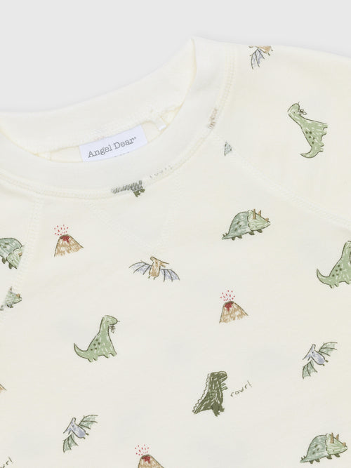 Angel Dear Baby Boys' Dinos Raglan Sweatshirt - Saint Bernard