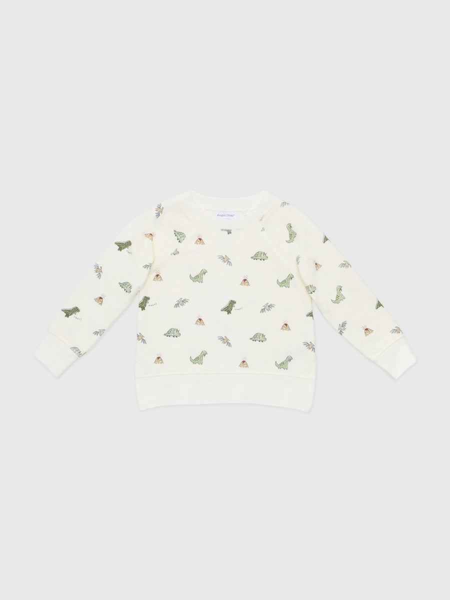 Angel Dear Baby Boys' Dinos Raglan Sweatshirt - Saint Bernard