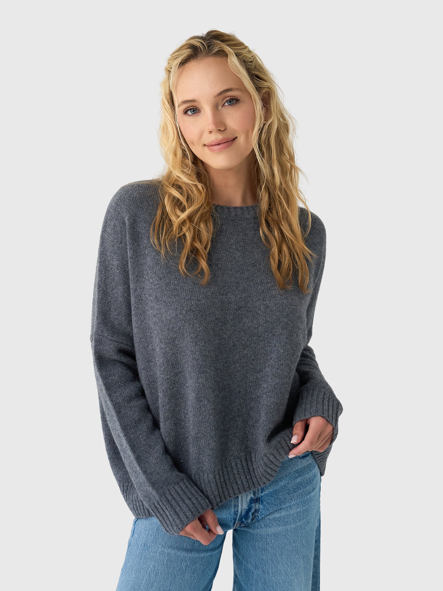 Organic John Patrick Women's Cashmere Wide Pullover - Saint Bernard