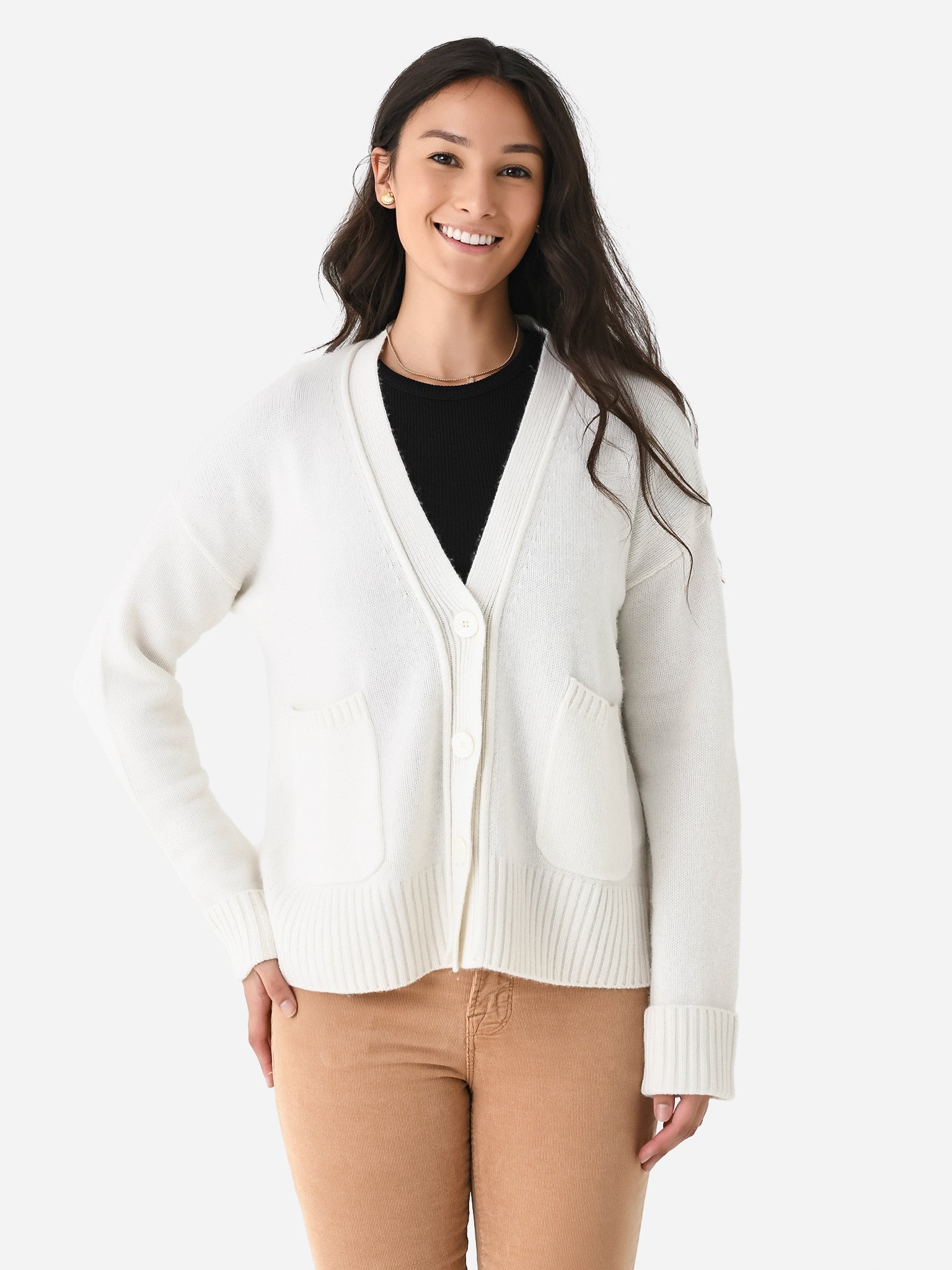 Organic John Patrick Women's Two Pocket Cardigan - Saint Bernard