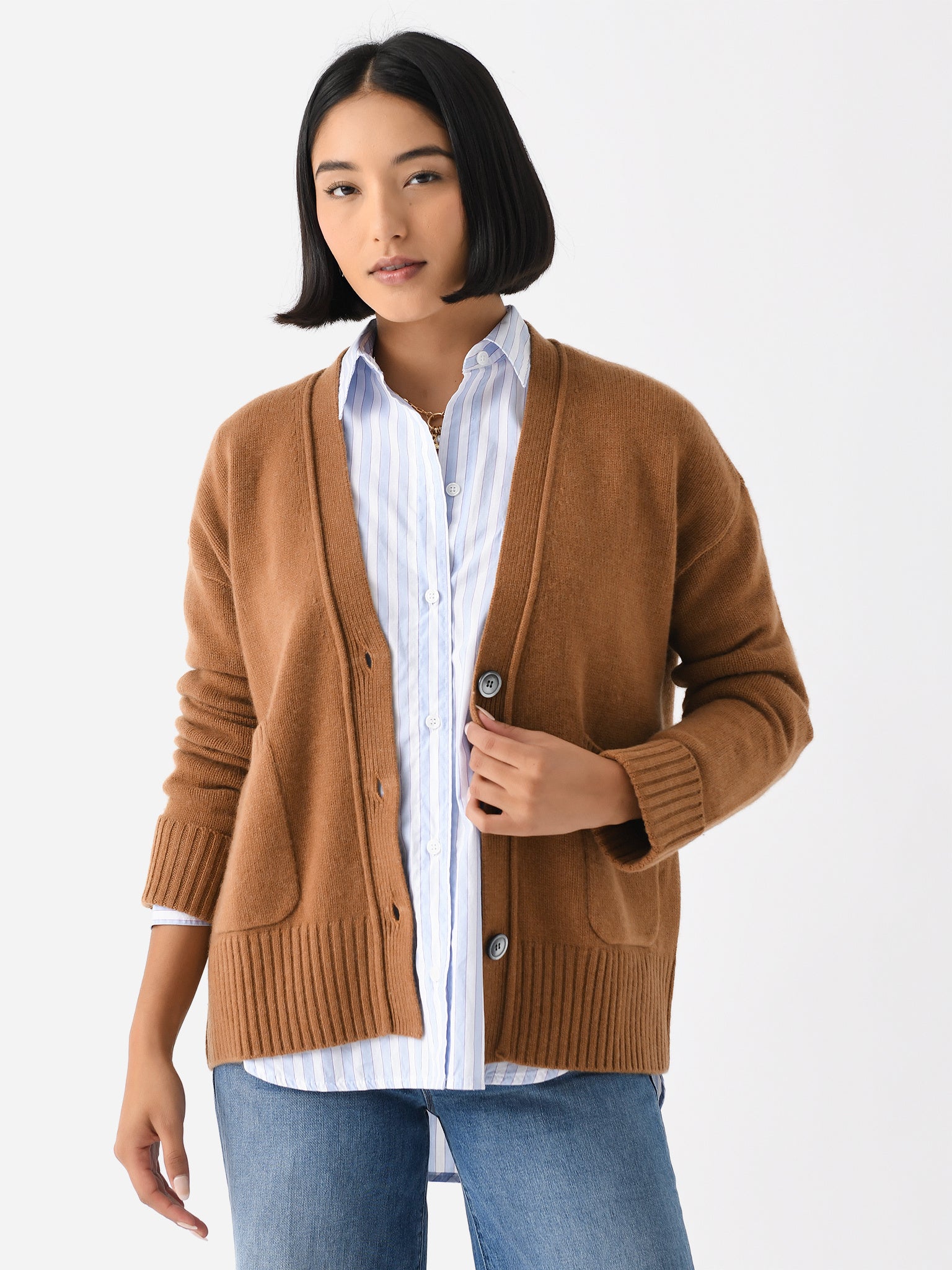 Organic John Patrick Women's Two Pocket Cardigan - Saint Bernard