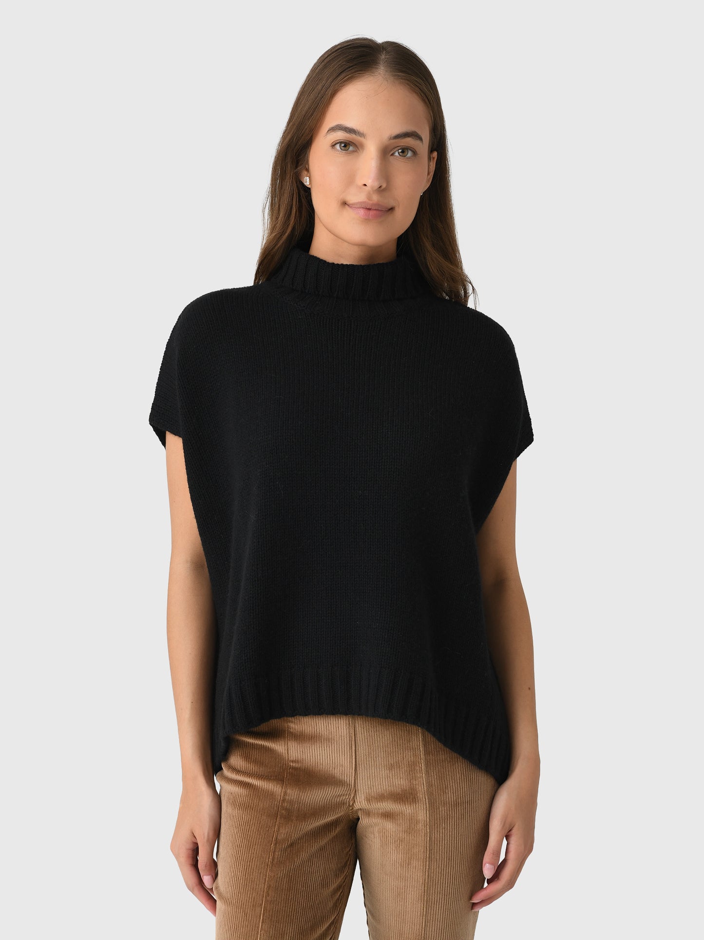 Organic John Patrick Women's Turtleneck Gilet - Saint Bernard