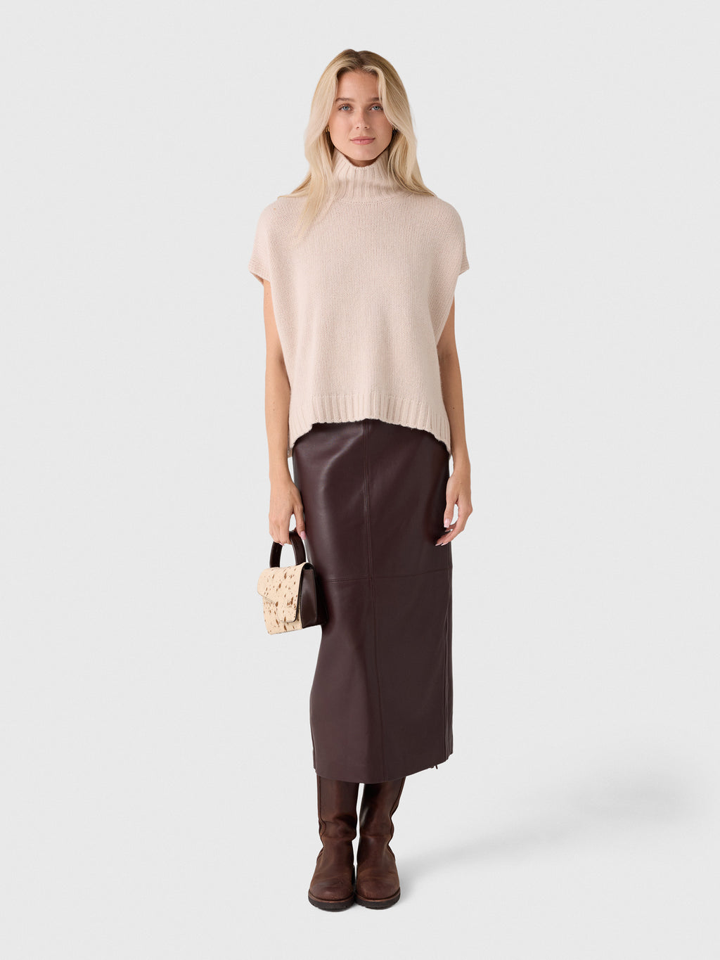 Organic John Patrick Women's Turtleneck Gilet - Saint Bernard