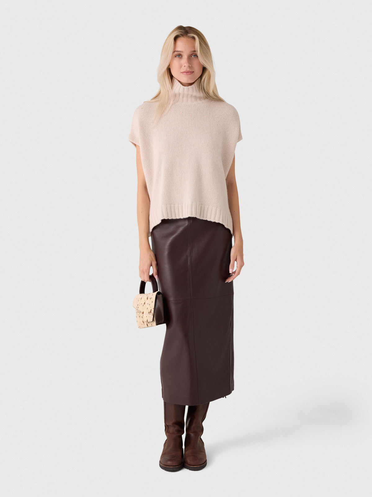Organic John Patrick Women's Turtleneck Gilet - Saint Bernard