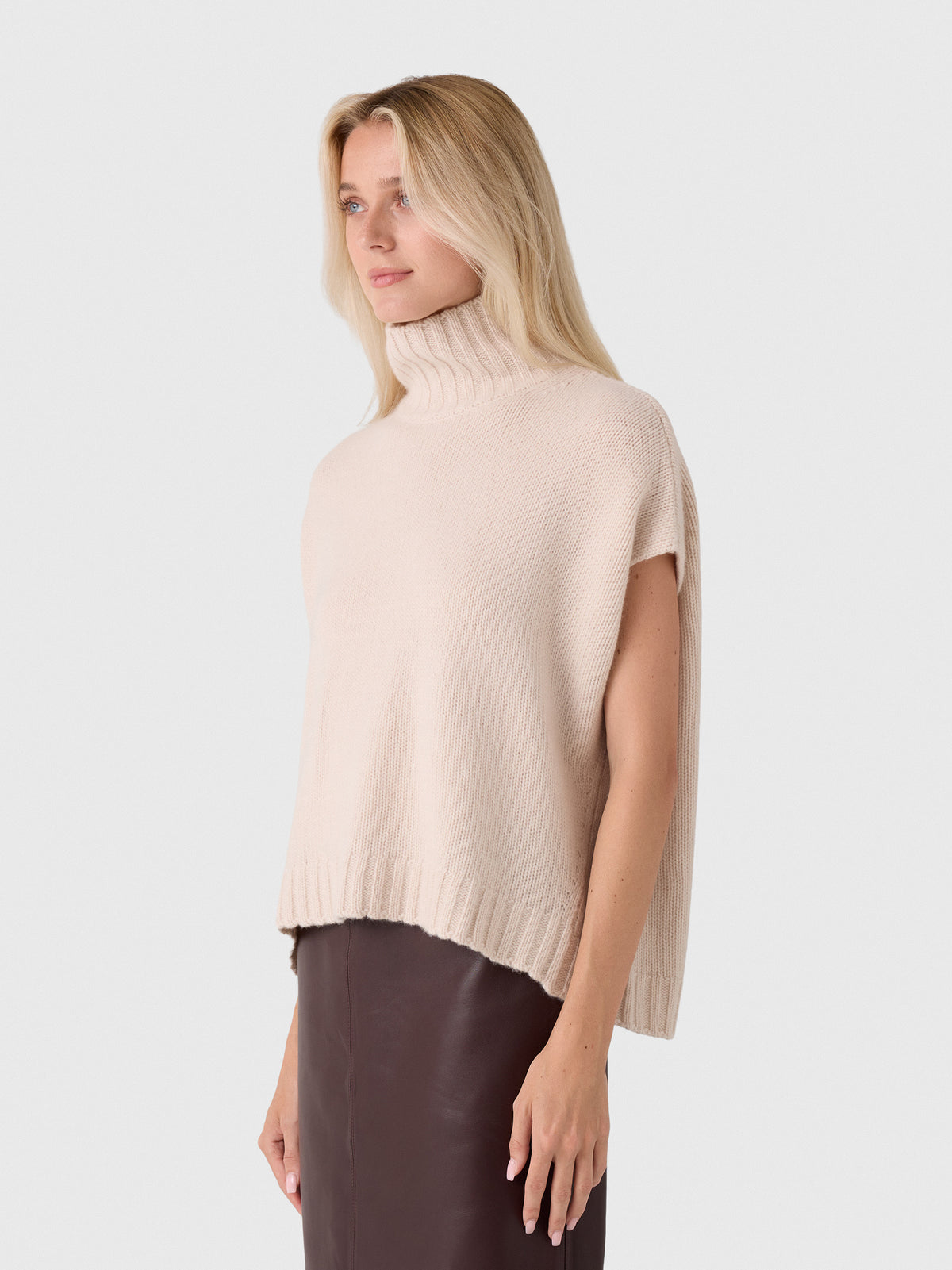 Organic John Patrick Women's Turtleneck Gilet - Saint Bernard