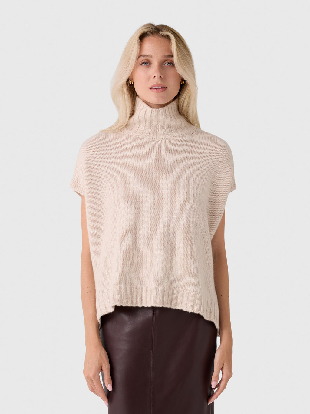 Organic John Patrick Women's Turtleneck Gilet - Saint Bernard
