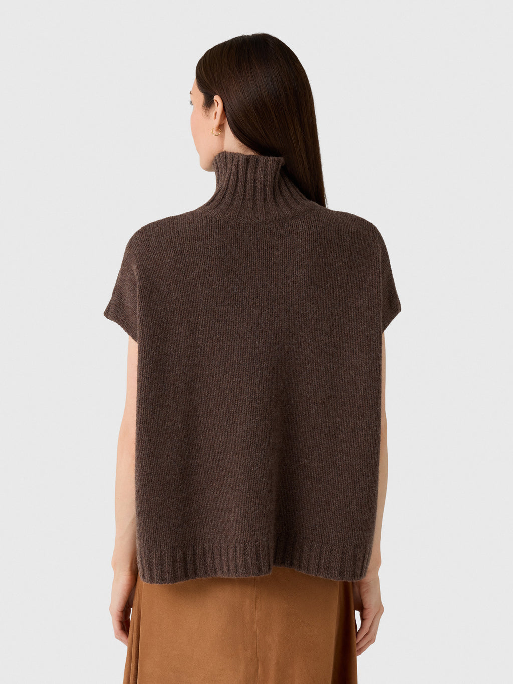 Organic John Patrick Women's Turtleneck Gilet - Saint Bernard