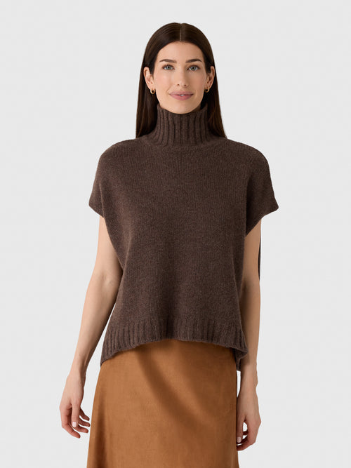 Organic John Patrick Women's Turtleneck Gilet - Saint Bernard
