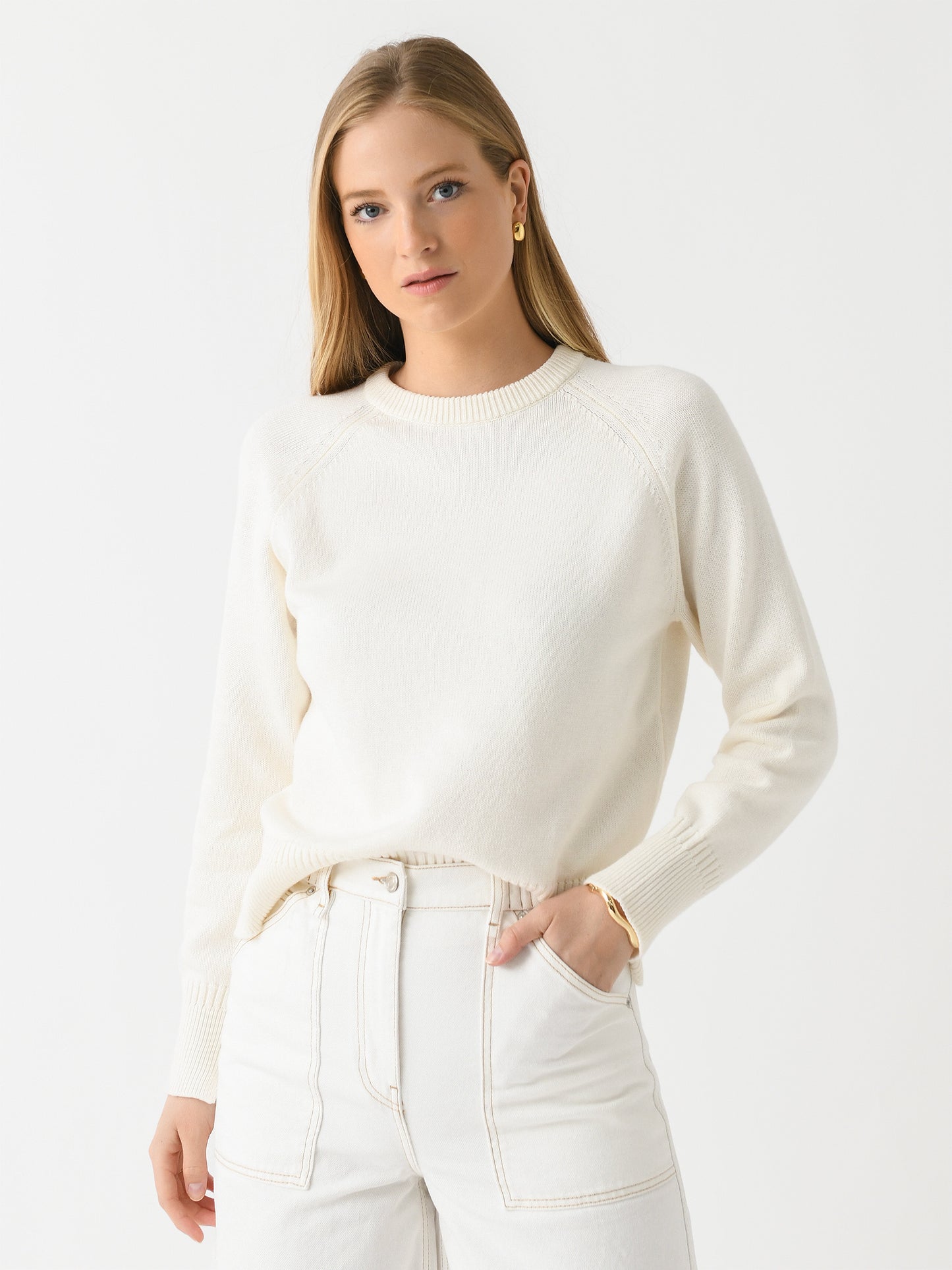 Organic John Patrick Women's Constance Cotton Cashmere Sweater - Saint Bernard