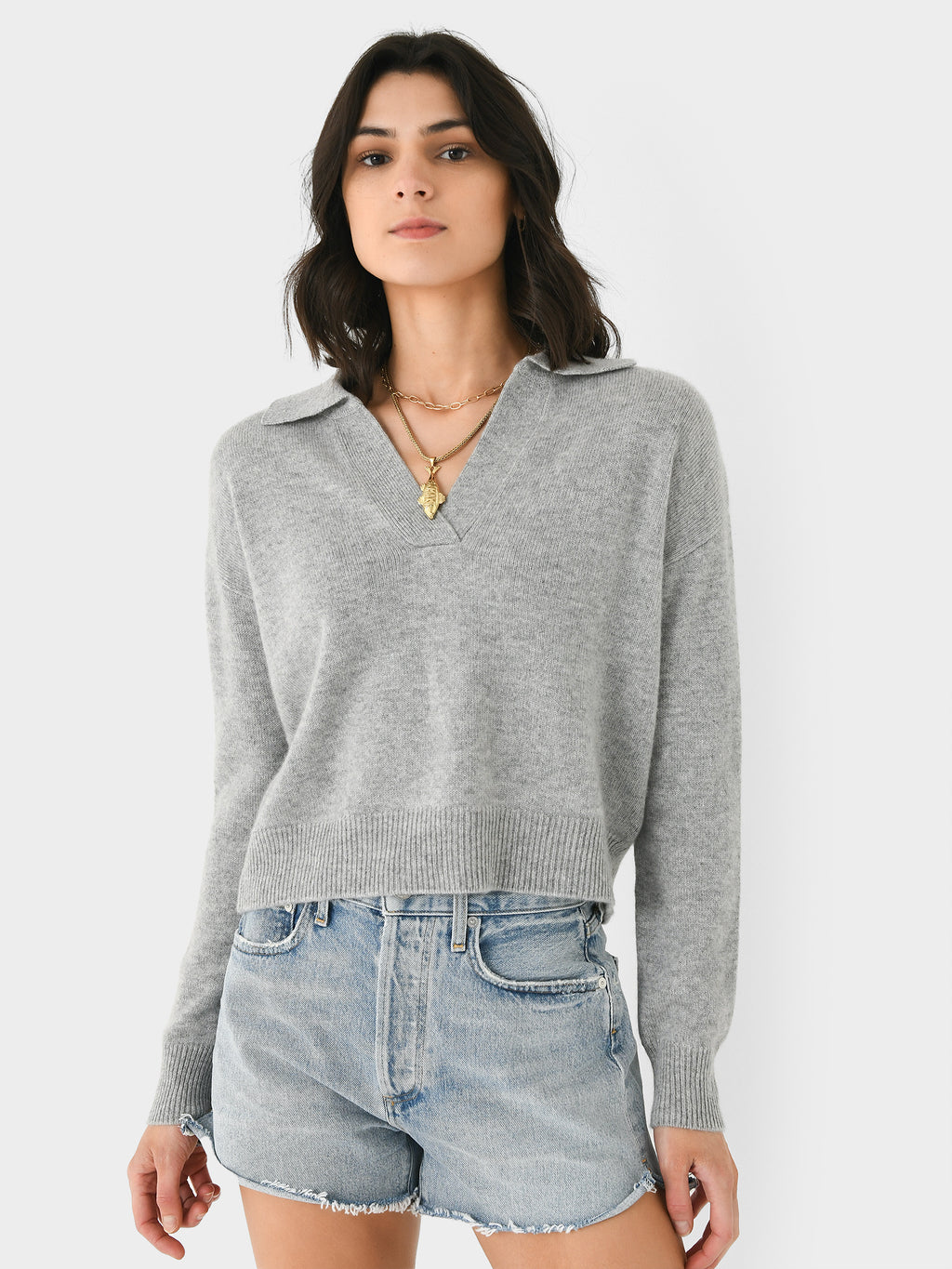 Organic John Patrick Women's Johnny Collar Sweater - Saint Bernard