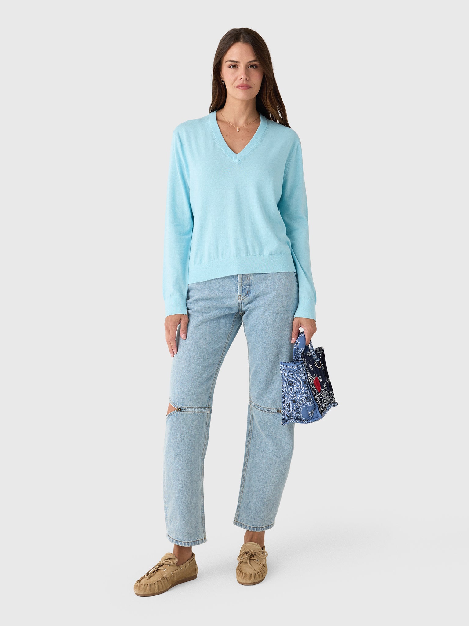 Organic John Patrick Women's V-Neck Pullover Sweater