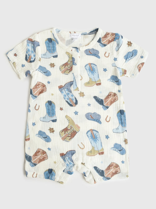 Angel Dear Baby Boys' Cowboy Boots Henley Shortall